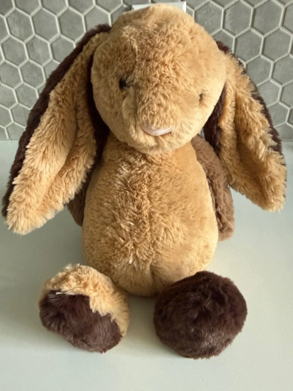 Bashful Patchwork Brown Bunny - Picture 5 of 10